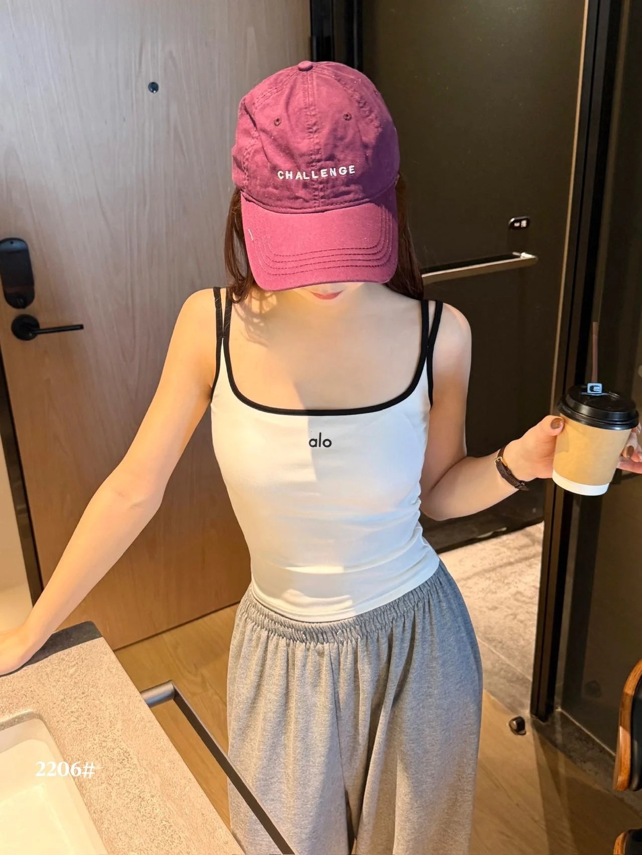 Summer New Pure Desire Letter Print Splice Strap Vest Slimming Color Block One-Piece Women's Vest with Chest Pad U-Neck Nylon