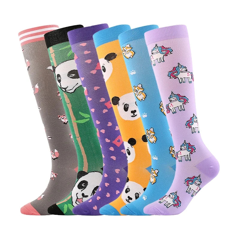 3/5/6 Pairs Compression Socks Exercise Mountaineering Running Sports Socks Elastic Medical Blood Circulation Swelling Nurse Sock