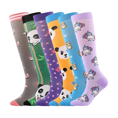 3/5/6 Pairs Compression Socks Exercise Mountaineering Running Sports Socks Elastic Medical Blood Circulation Swelling Nurse Sock