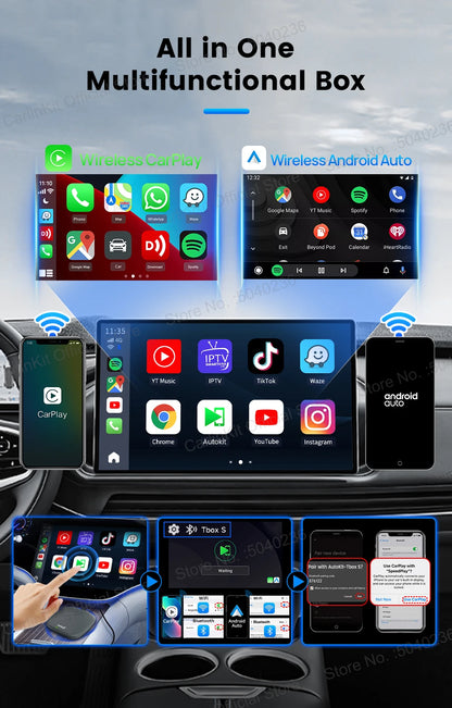 2026 CarlinKit Smart CarPlay Ai Box Android 13 Support Netflix YouTube Split Screen Wireless Android Auto & CarPlay Smart TV Box