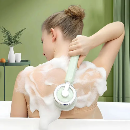 Electric Bath Back Scrubber Long Handle Ipx7 Waterproof Exfoliating Massage Shower Body Cleaning Brushes with 5 Brush Heads