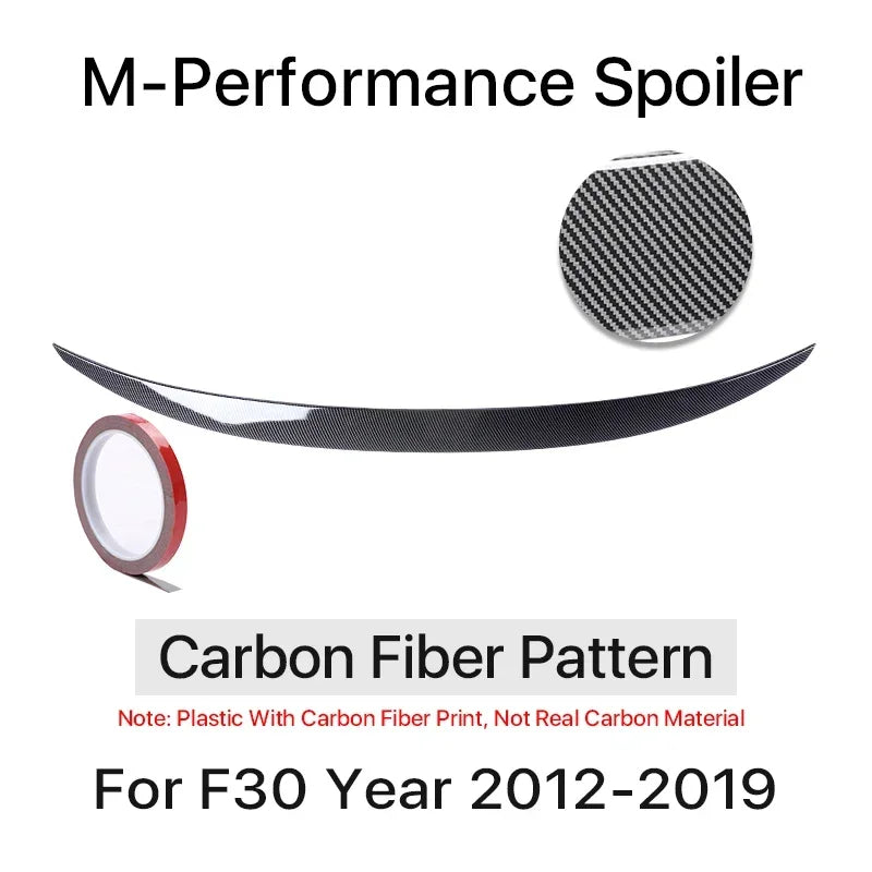 Carbon Fiber Rear Bumper Lip Trunk Wing MP M4 PSM Style Roof Spoiler Kit For BMW 3 Series F30 F31 F35 2012-2019 Gloss Black