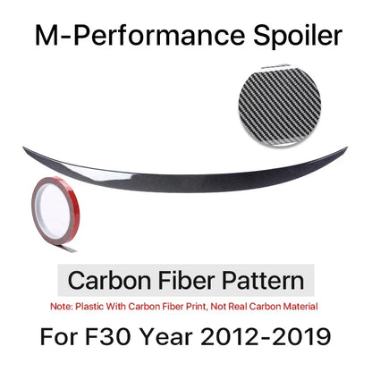 Carbon Fiber Rear Bumper Lip Trunk Wing MP M4 PSM Style Roof Spoiler Kit For BMW 3 Series F30 F31 F35 2012-2019 Gloss Black