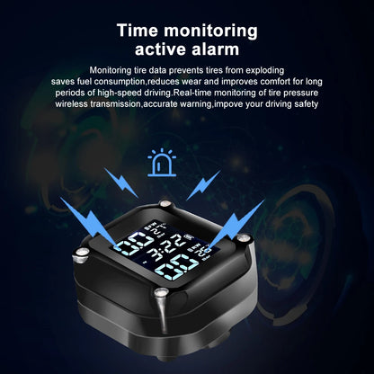 Motorcycle Tire Pressure Sensors Moto Tire Pressure Monitoring System 2 Wheel Tyre External Sensor for Motorbike Bicycle TMPS
