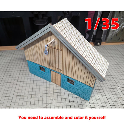 Assembly Architectural Warehouse Godown Stockroom Granary Barn Grain Elevator Diorama Building Miniature Scale Model Kit 1/35