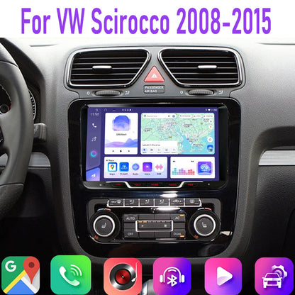 9" 4GB+64GB For VW Scirocco 2008-2015 Car Radio 2DIN Google Map Head Unit GPS Android Auto Stereo Steering Wheel Control