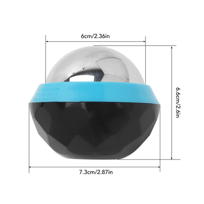 Cold Massage Roller Ball Handheld Heat Relief Stainless Steel Rolling Ice Ball Blue Black Cold Compress Massage Ball