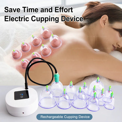 Electric Vacuum Cupping Body Massager Suction Scraping Cup Fat Burner Therapy Anti Cellulite Slimming Massager Body Massage Cans