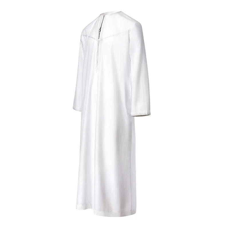 New Arabic Thobe for Men Dubai Fashion Oman Robe Polyester Saudi Middle East Mens Clothing
