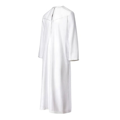 New Arabic Thobe for Men Dubai Fashion Oman Robe Polyester Saudi Middle East Mens Clothing