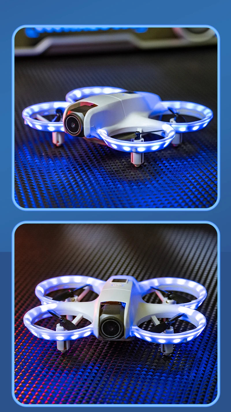 New H135 Mini Drone WIFI FPV Hover Professional 4K Camera Pocket Coloful Lights Dron Rc Plane Foldable Quadcopter RC Toys Gifts