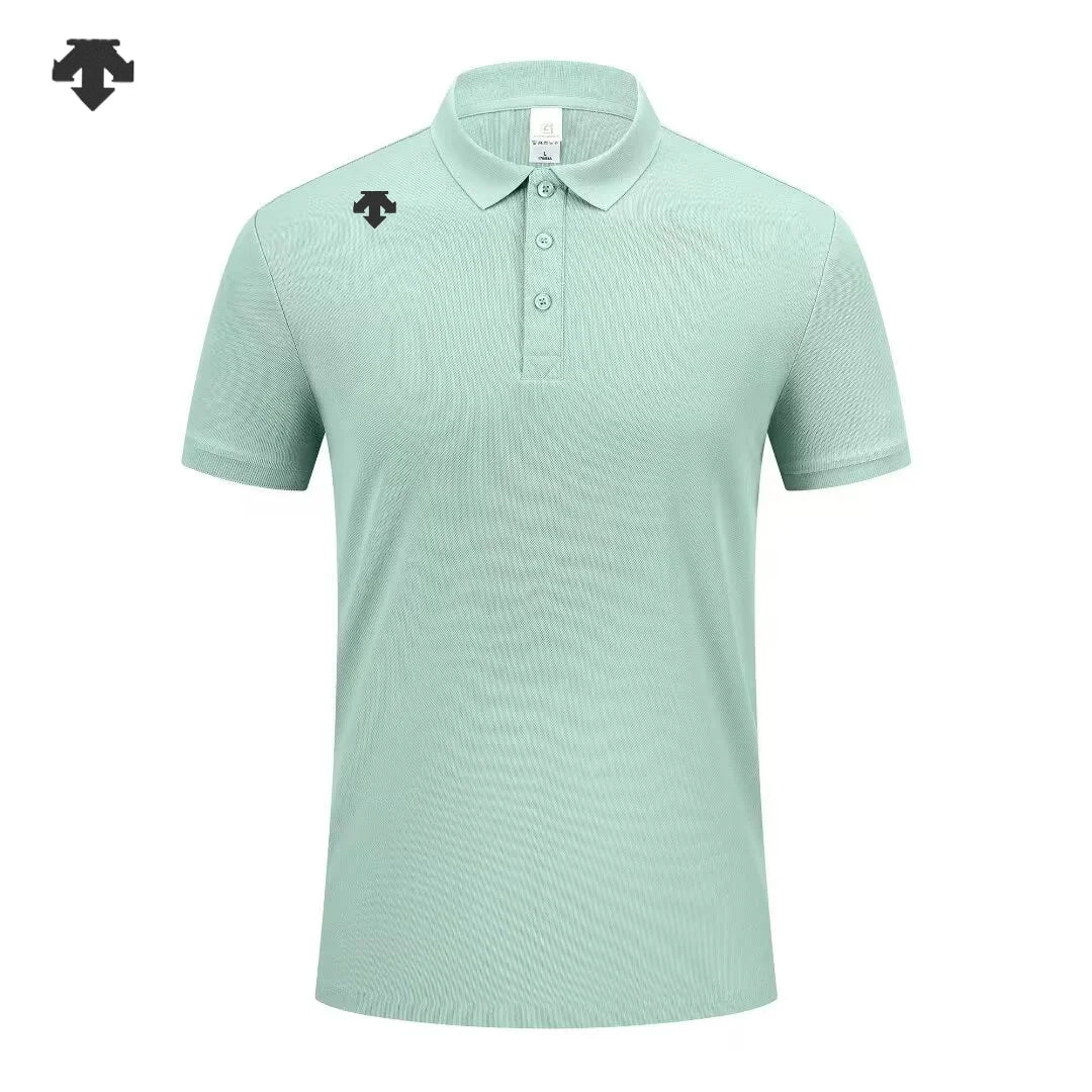 High end sports men's short sleeved brand printed polo shirt comfortable and breathable top 2026 summer new casual lapel T-shirt