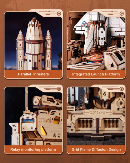 ROKR 3D Wooden Puzzle Space Shuttle Model Kits To Build STEM Toy Gift LKA02 For Adults