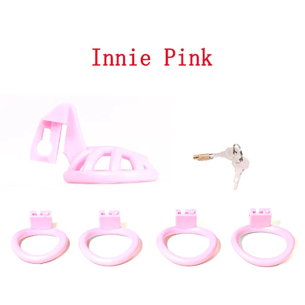 Negative/Micro/Small Chastity Cage for Sissy Sex Toys with 4 Size Cock Rings Pink/Black/White Bdsm Penis Lock Adult Toys for Men