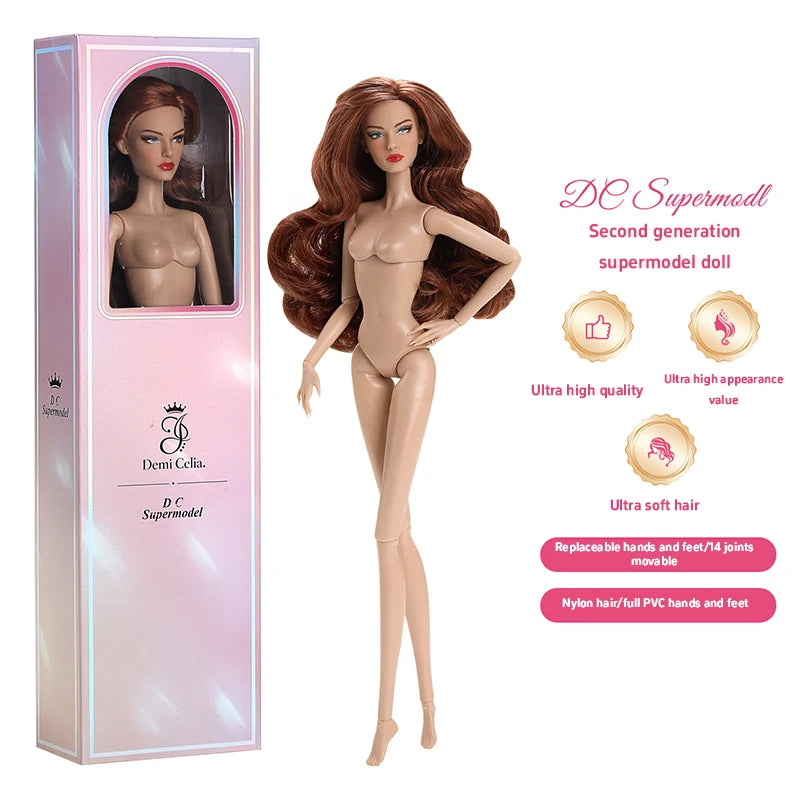 32cm Supermodel Figure Doll Multi-skin Tone Art Model With Straight/curly Hair Display Collectible Doll For Gifting & Collection