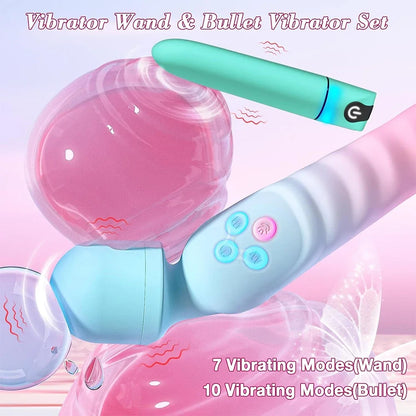 Heating AV Wand Vagina Vibrator for Women G-Spot Clit Stimulator Nipples Breast Massager Female Masturbator Sex Toy for Women