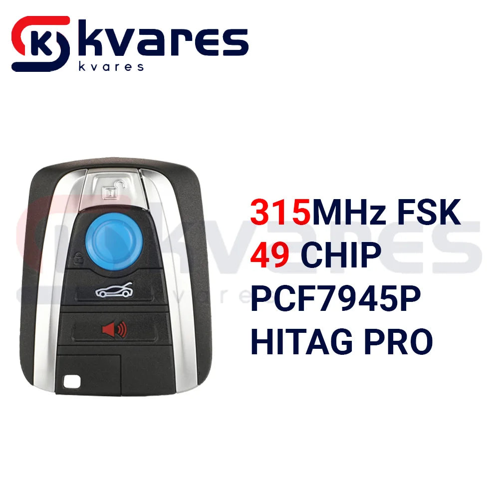 CHWARES 315/433/868 3+1/4 Button Smart Remote Car Key Shell Fob Case For BMW I3 I8 2014 2015 2016 2017 2018 With Uncut Key Blade
