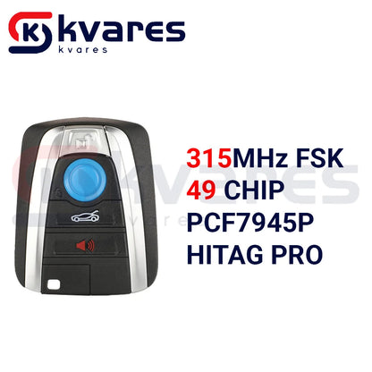 CHWARES 315/433/868 3+1/4 Button Smart Remote Car Key Shell Fob Case For BMW I3 I8 2014 2015 2016 2017 2018 With Uncut Key Blade