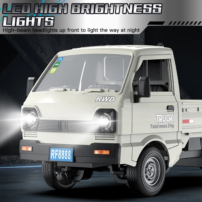 1:16/1:18 RC CAR Simulation With Spray Lights Drift Climbing Truck LED Light Haul Cargo Remote Control Electric Toys For Child