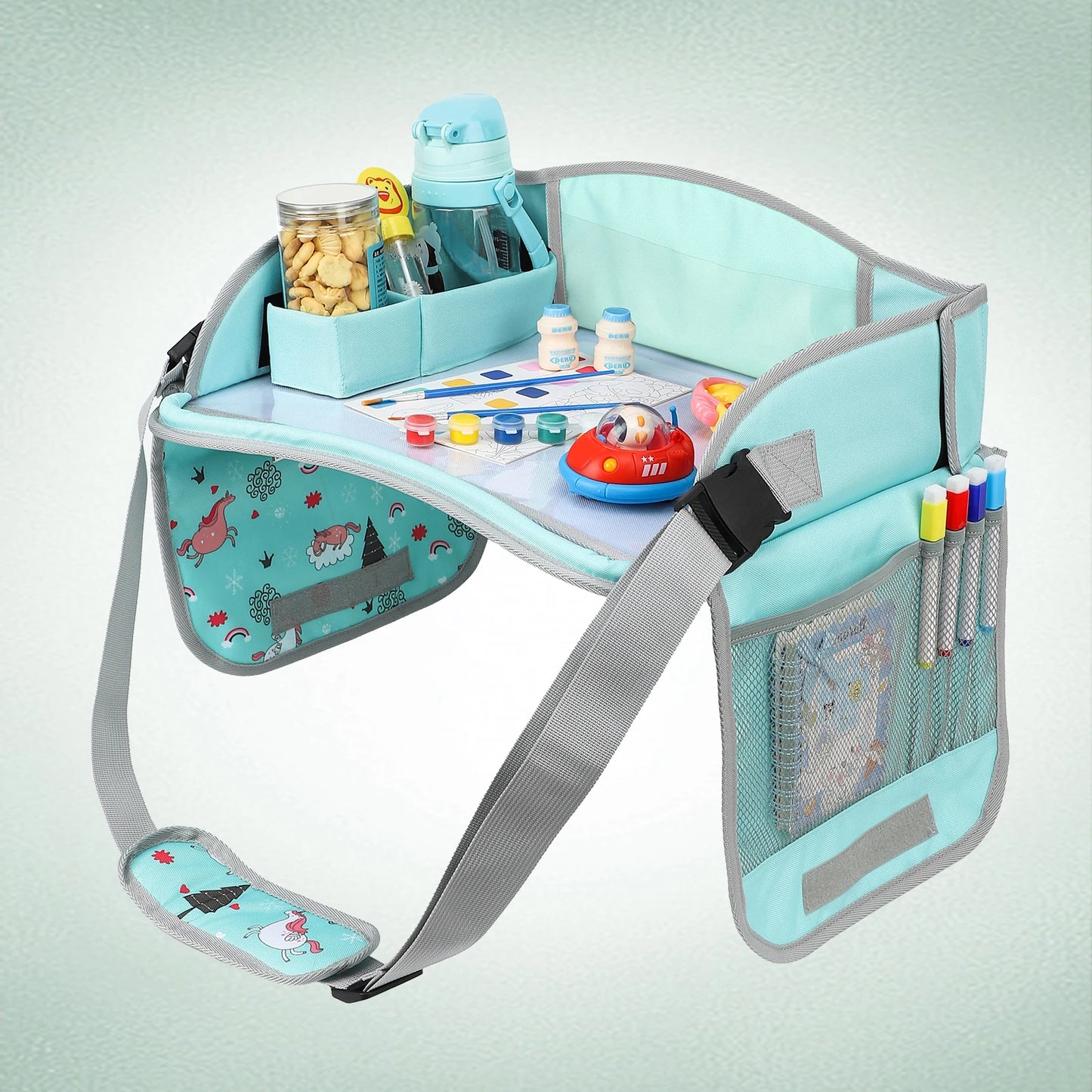 Child Go Out Small Drawing Board Kids Travel Tray for Car Seat Children's Car Portable Drawing Board Foldable Whiteboard 4-6Y