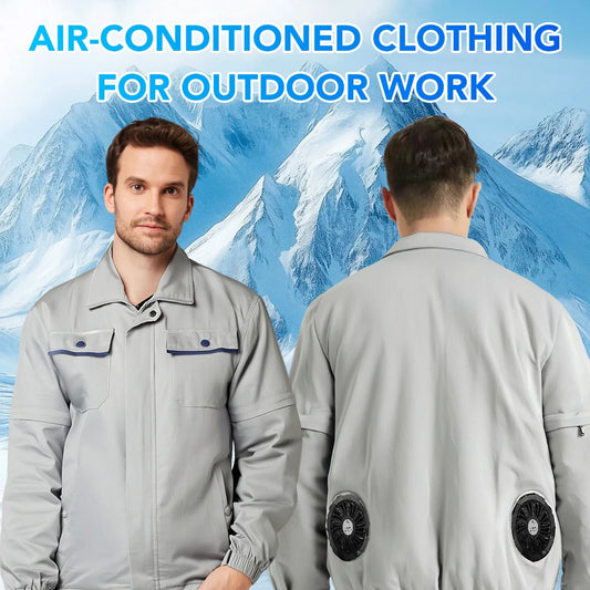 Summer Outdoor Cooling Fan Jacket Removable Sleeves Two-in-one Air Conditioning Clothes USB Charging Men Women Cooling Workwear