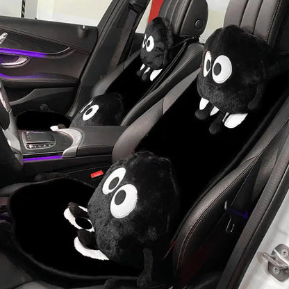 Car Seat Cushion Winter Short Plush Single Piece Backless Three-piece Set Winter Warm and Thick Sponge Plush Car Seat Cushion