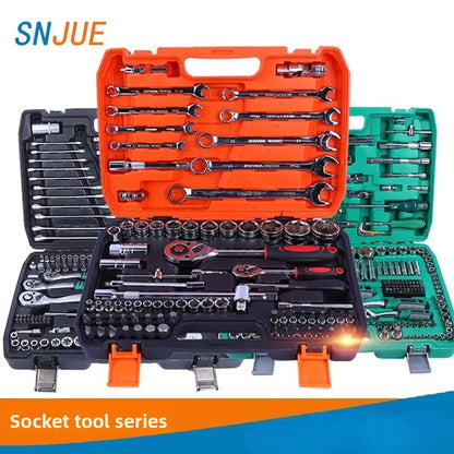 SNJUE Car Repair Tool Set Socket Box Toolbox Kit Emergency Vehicle Tools for Onboard Car Maintenance High Quality Durable Tools