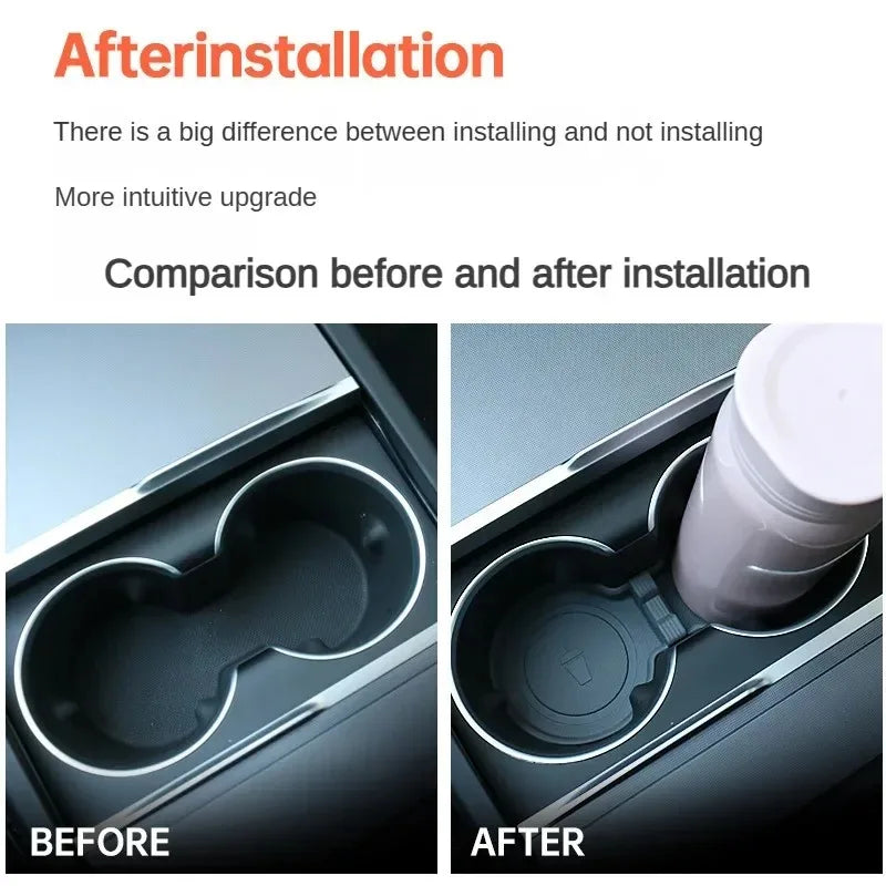 Car Cup Holder for Tesla Model Y Juniper Center Console Cup Mat TPE Water Bottle Holder Model 3 Highland interior Accessories