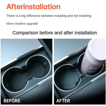 Car Cup Holder for Tesla Model Y Juniper Center Console Cup Mat TPE Water Bottle Holder Model 3 Highland interior Accessories