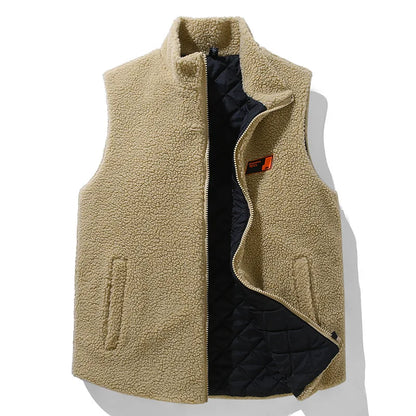 Winter Lambwool Vest Men 12XL Plus Size Vests Winter Thick Warm Vests Male Fashion Casual Sleeveless Jacket Big Size 12XL