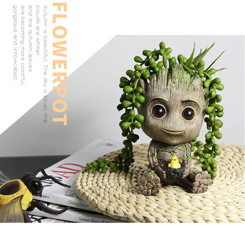 Home Decoration Groot Planter Flower Pots For Indoor Flowers Pot Tree Man Ornaments Anime Figure Statue Art Crafts Kid Men Gifts