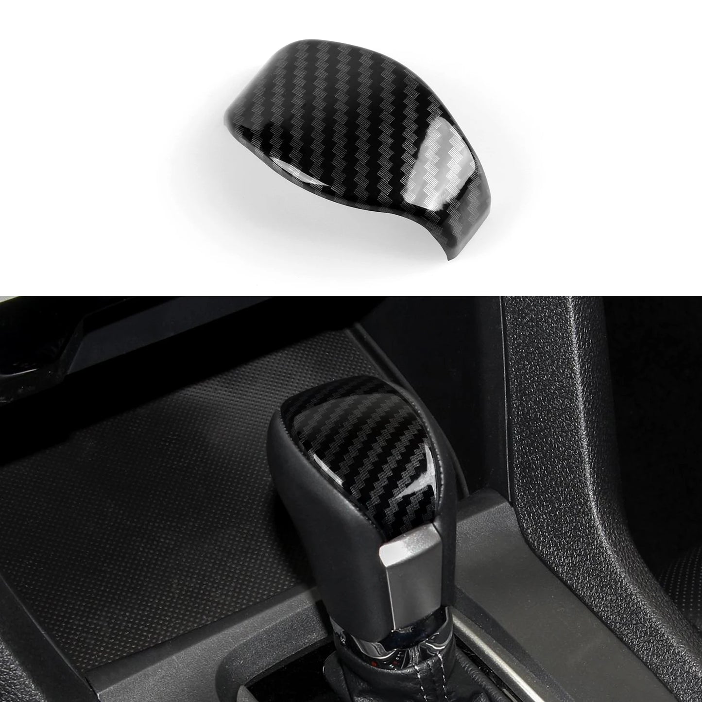 For Honda Civic 10th Gen (2016 -2021) Interior Accessories, Car Center Console Gear Shift Panel , Carbon Fiber ABS Trim Sticker