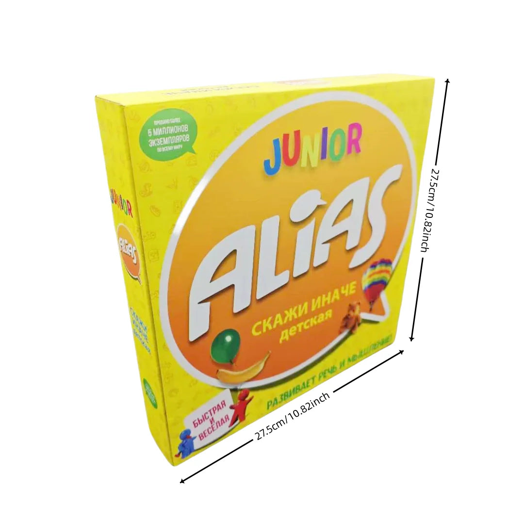 Card Game, "Alias Junior," an Interactive Tabletop Game, Perfect for Large Groups and Family Game Nights! Game Gift (Sand Clock Colors Are Random, with Slight Color Variations)