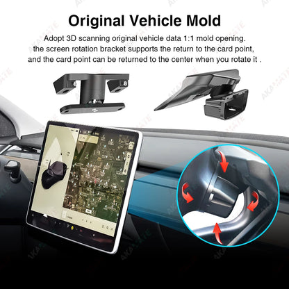 Screen Rotating Bracket for Tesla 2017-2024 Model Y Model 3 Swivel Mount Highland Display Rotating Kit Monitor Rotate Holder
