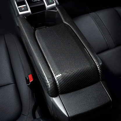 For Honda Civic 10th Gen (2016 -2021) Interior Accessories, Car Center Console Gear Shift Panel , Carbon Fiber ABS Trim Sticker