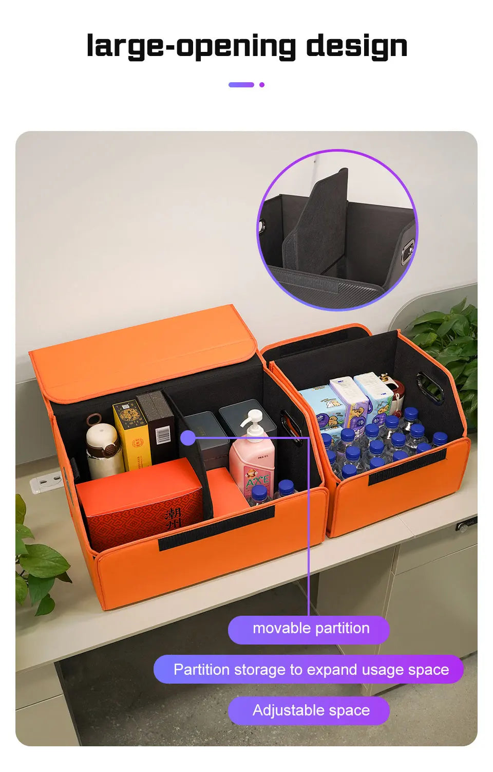 Portable Car Trunk Organizer Box Large Capacity Leather Foldable Storage Box Multifunctional Auto Organizer Bag Car Accessories