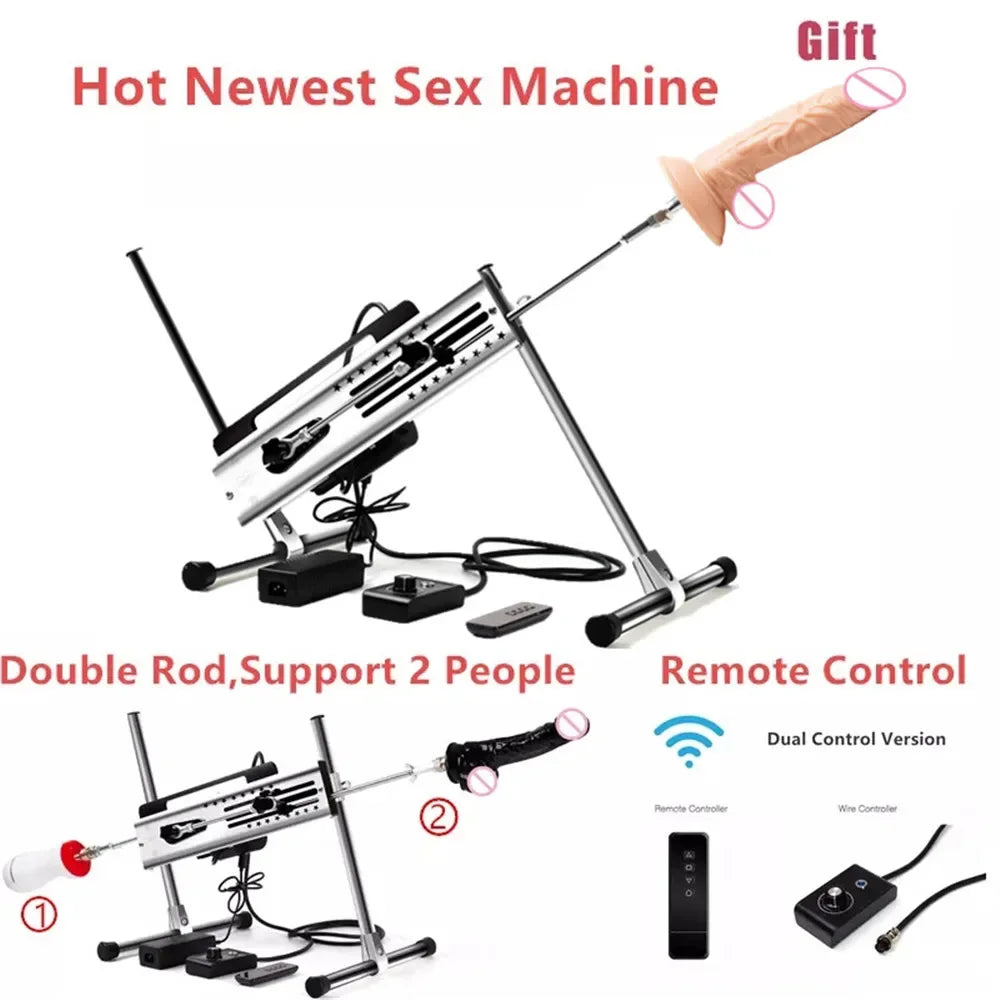 Love Machine With Thrusting Dildo Attachments Automatic Remote Control Adjustable Sex Toys For Adults Vagina Anal Masturbation