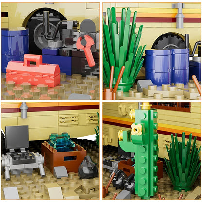 Technical Breaking Bad RV Adventure Camper Bus Car Model Building Blocks Fit Car Vehicle Assemble Bricks Toys For Boys Avid Fans