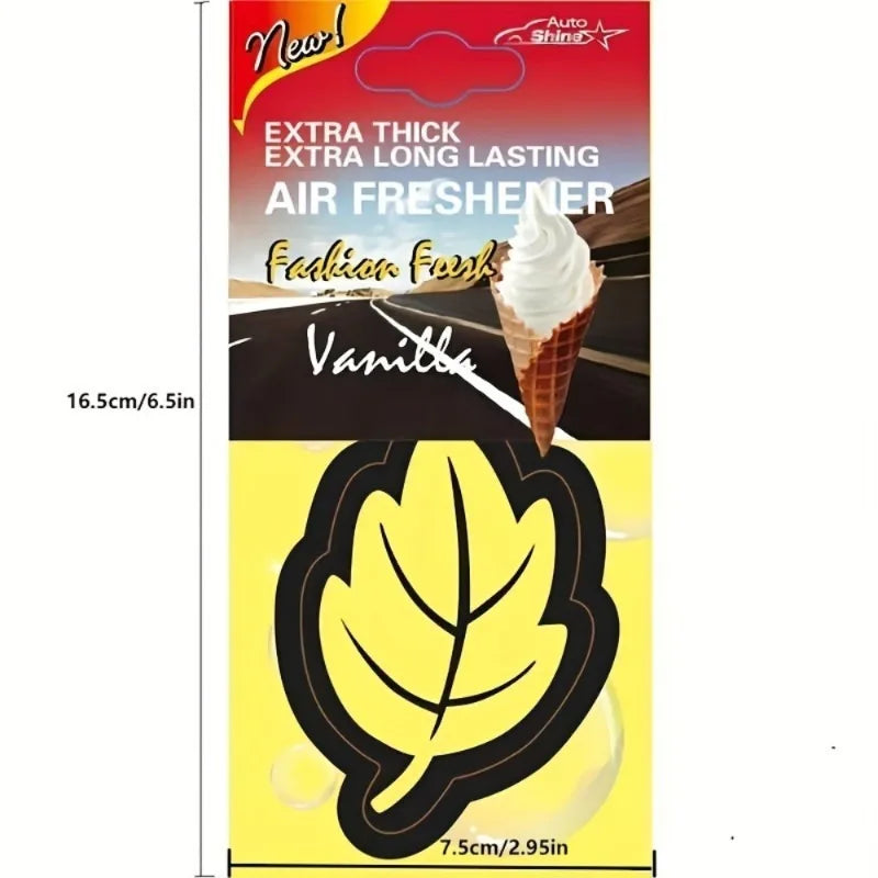 6/12/18/24/48/60pcs Leaf Shape Car Air Freshener Natural Tea Paper Auto Hanging Vanilla Perfume Fragrance Accessories Interior