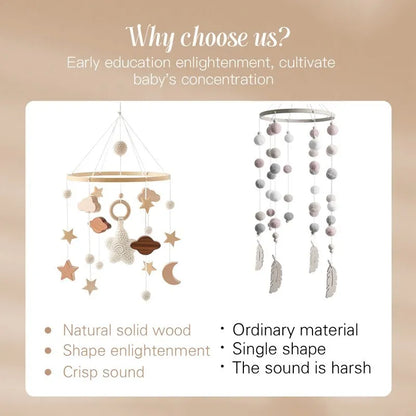 Mobile Wooden Bell Baby Toys 0-12 Months Rattle Toys Bed Newborn Crib mobile With Music Box Bed Bell Hanging Toys Crib Bracket