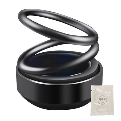 Car Perfume Diffuser Rotating Solar Air Freshener Double-ring Aromatherapy Diffuser Scent Car Decoration Interior Accessories