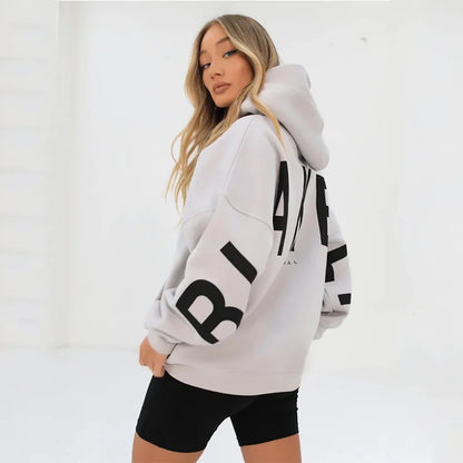 New Women's Thickened Long Sleeve Hoodie Sweatshirt Sweet Style Straight Cut Regular Sleeve Length Autumn Collection Print De...
