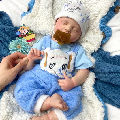 Handmade 50CM Silicone Reborn Baby Sleeping Loulou Lifelike Skin Details 1:1 Weight Real Touch Early Education Play Doll