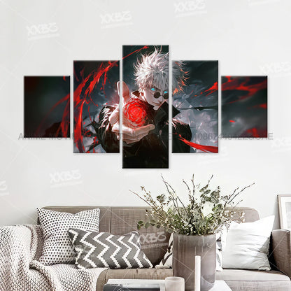 Anime Jujutsu Kaisen Character 5PCS Home Decor Canvas Paintings Pictures Wall Art Printed Poster No Frame Artwork Living Room
