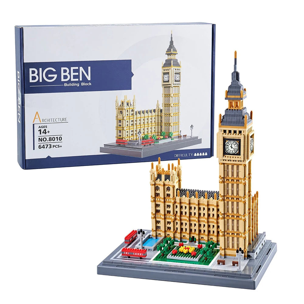 6473pcs London Big Ben Building Blocks Set World's Famous Architecture Model Micro Bricks High Difficulty Adult Assembled Toys