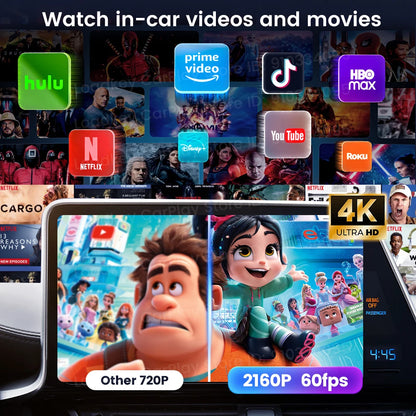 CarlinKit 3 In 1 Android 15 CarPlay Ai Box Wireless Adapter Android Auto Qualcomm SM6350 128GB 8-Core for Youtube Netflix FOTA