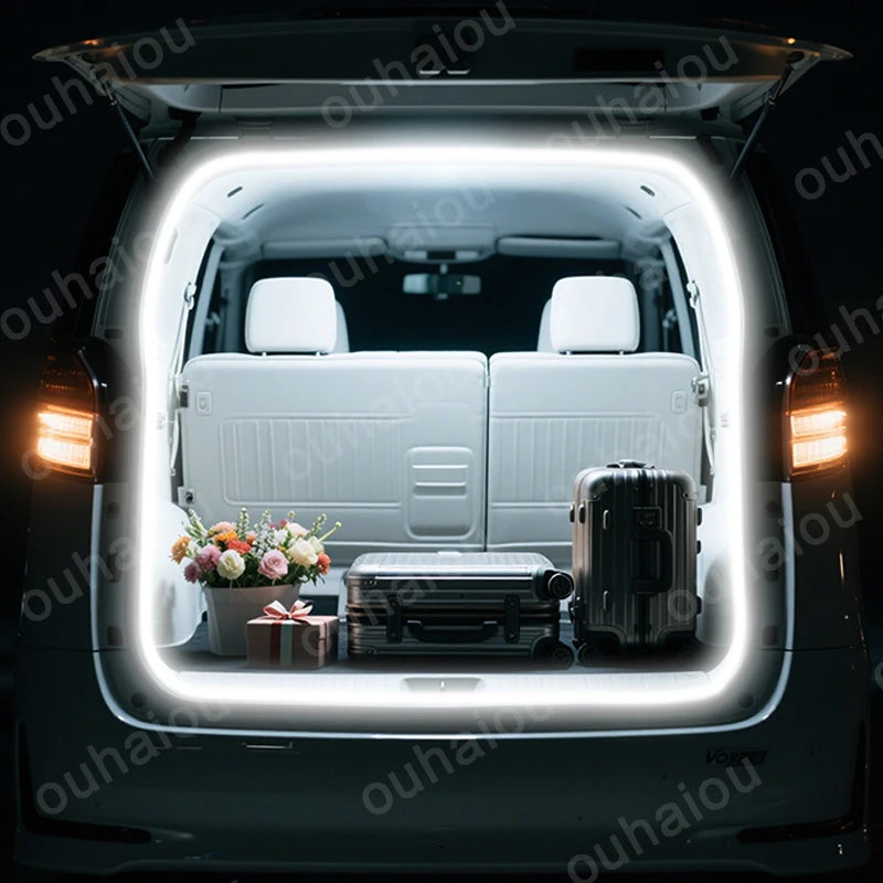 For Toyota Voxy 70 80 90 series trunk light modification light Atmosphere lights White warm white Rear Trunk LED Light Bar