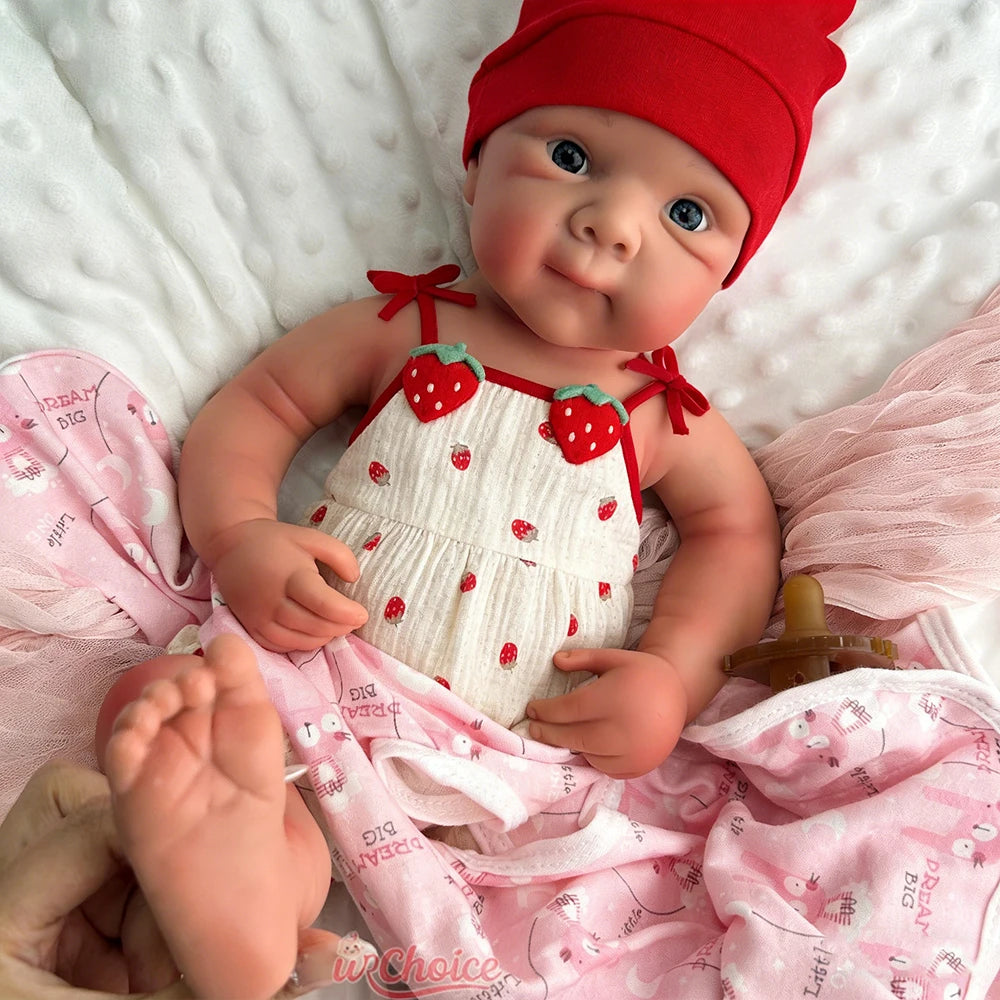 20Inch Open Mouth Bettie Full Soft Silicone Reborn Baby Girl 3D Skin Lifelike Details Doll Emotional Support for Dementia