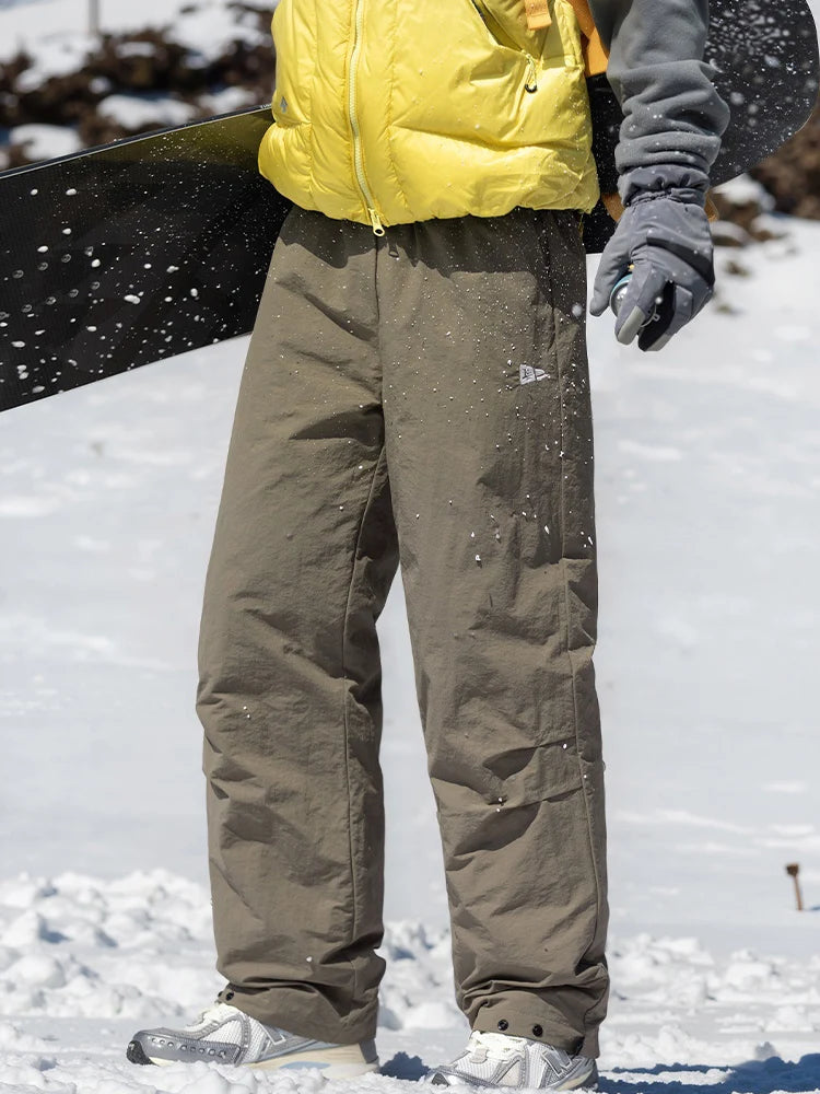 Outdoor Snowproof Men's Thermal Cotton Pants Winter Outdoor Skiing Trousers Windproof Breathable Straight Leg Casual Pants