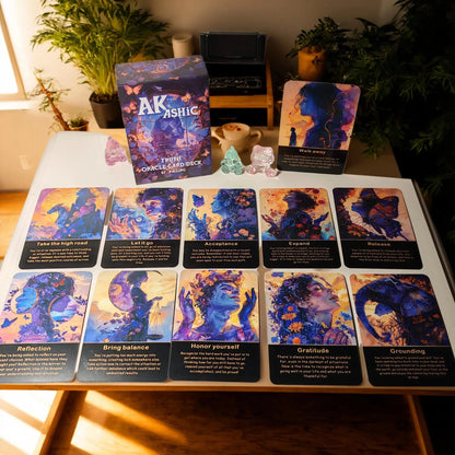 Akashic Oracle Cards, 75 Energy Healing Oracle Cards for Beginners, Advanced Readers, Reveal Soul Purpose,  Card Games